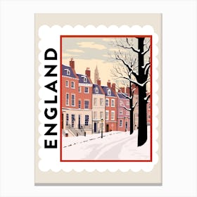 Retro Winter Stamp Poster Richmond England 2 Canvas Print