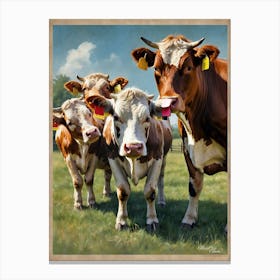 Cows In The Field Canvas Print