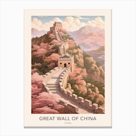 Great Wall Of China 2 Travel Poster Canvas Print