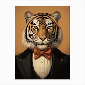 Tiger Illustrations Wearing A Tuxedo 7 Canvas Print