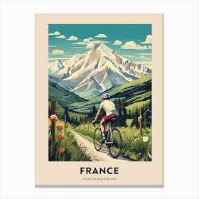 Tour De Mont Blanc France 14 Vintage Cycling Travel Poster Canvas Print