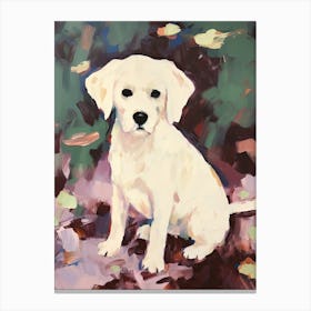 A Maltese Dog Painting, Impressionist 2 Canvas Print