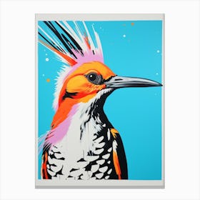 Andy Warhol Style Bird Hoopoe 4 Canvas Print