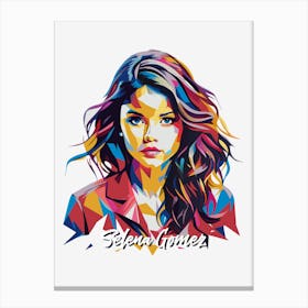 Selena Gomez 03 Portrait Music Icon WPAP Pop Art Style Canvas Print