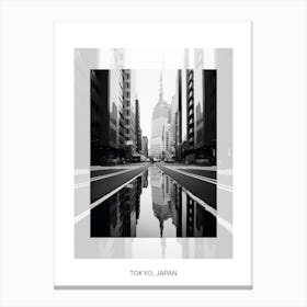 Poster Of Tokyo, Japan, Black And White Old Photo 3 Canvas Print