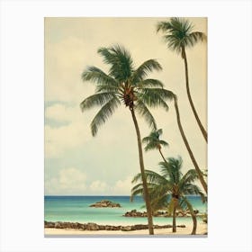 Trunk Bay Beach Us Virgin Islands Vintage Canvas Print