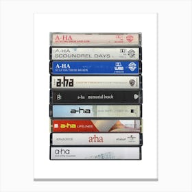 A Ha - Music Poster - Albums on Cassette Print Canvas Print