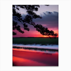 Sunset Over The Marsh 1 Canvas Print