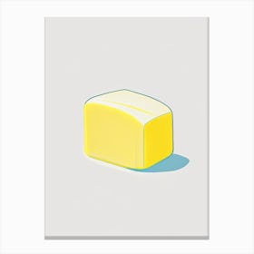 Unsalted Butter Dairy Food Minimal Line Drawing Canvas Print