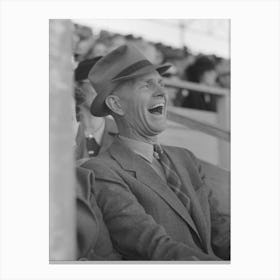 Spectator Laughing At The Antics Of A Cowboy Clown At The Rodeo Of The San Angelo Fat Stock Show, San Angelo Canvas Print