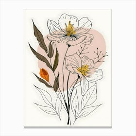 Minimalist Flower Line Art 13 Canvas Print