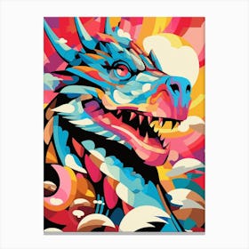 Dragon Abstract Pop Art 2 Canvas Print