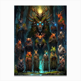 Dwarves In The Forest 1 Canvas Print