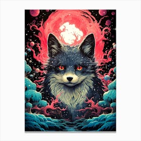 Devil Fox Japanese Style Canvas Print