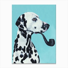 Dalmatian With Pipe Canvas Print