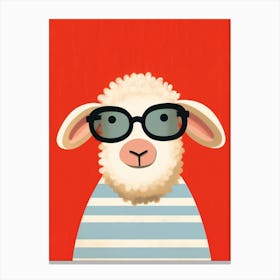Little Sheep 1 Wearing Sunglasses Canvas Print