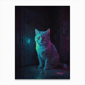 Cat In The Dark 3 Canvas Print