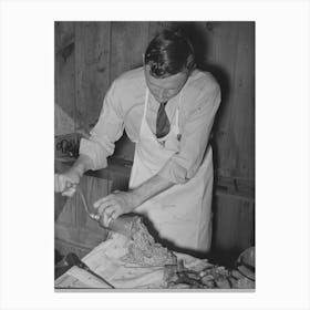 Fsa (Farm Security Administration) Supervisor Making Sausage During A Meat Cutting Demonstration Before Fs Canvas Print