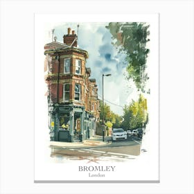 Bromley London Borough   Street Watercolour 4 Poster Canvas Print