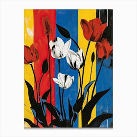 Tulips, Pop Art 1 Canvas Print