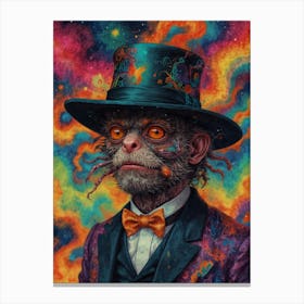Monkey In A Top Hat Canvas Print