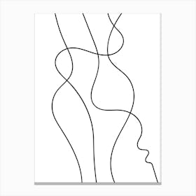 Line Drawing Of A Woman Canvas Print