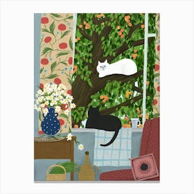 Cats In The Window Canvas Print