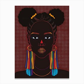 African Woman With Earrings 7 Canvas Print