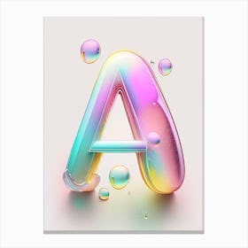 A, Alphabet Bubble Rainbow 3 Canvas Print