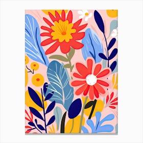 Radiant Petal Ballet; Matisse Style Flower Market Canvas Print