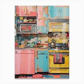 Kitsch Vintage Pastel Kitchen 1 Canvas Print