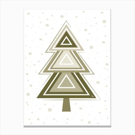 Beige Xmas Tree Canvas Print