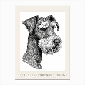 Portuguese Podengo Pequeno Dog Line Sketch 4 Poster Canvas Print