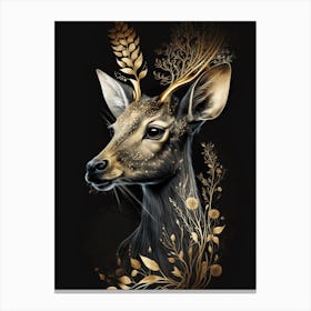 Gold Deer Canvas Print
