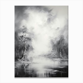 Ethereal Landscape Abstract Black And White 7 Canvas Print