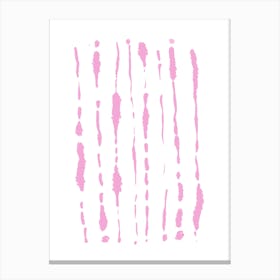 Abstract Pink Vertical Stripes – Minimalist Modern Art Canvas Print