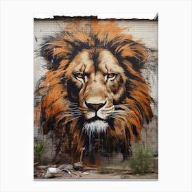 Lion Art Painting Street Art Style 1 Canvas Print