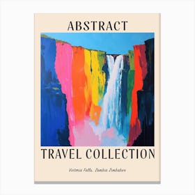 Abstract Travel Collection Poster Victoria Falls Zambia Zimbabwe 2 Canvas Print