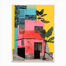 A House In Rio De Janeiro, Abstract Risograph Style 4 Canvas Print