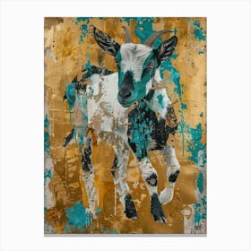 Pygmy Goat Gold Effect Collage 2 Canvas Print