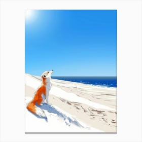 Fox On The Beach Canvas Print