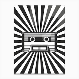 Black And White Cassette Background Vector Canvas Print