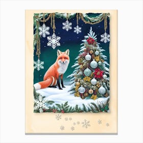 William Morris Christmas Fox 9 Canvas Print