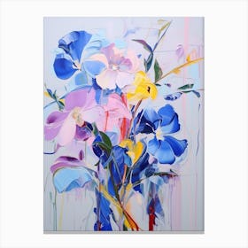 Abstract Flower Painting Periwinkle 1 Canvas Print