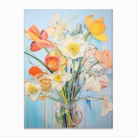 Abstract Flower Painting Daffodil 1 Canvas Print