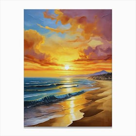 204.Golden sunset,San Francisco,USA. 1 Canvas Print