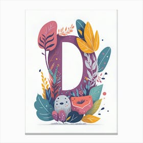 Colorful Letter D Illustration 80 Canvas Print