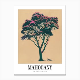 Mahogany Tree Colourful Illustration 1 Poster Canvas Print
