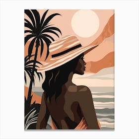 Woman At The Beach Canvas Print