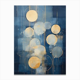 Circles In Blue And Gold Canvas Print